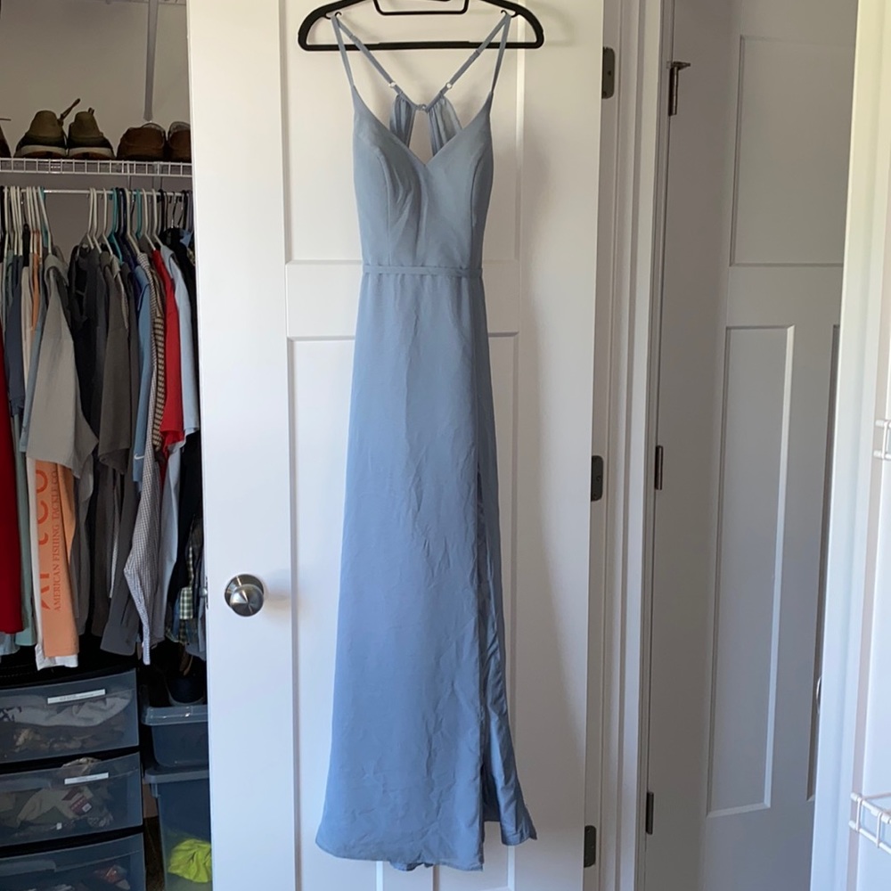 Azazie Size 2 Dress in Dusty Blue